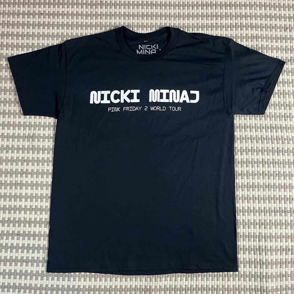 Nicki Minaj Pink Friday 2 World Tour Local Crew Black T Shirt Mens Sz L New